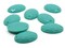 8 25mm Faceted Oval Turquoise Blue Sew On Vintage Plastic Cabochons
